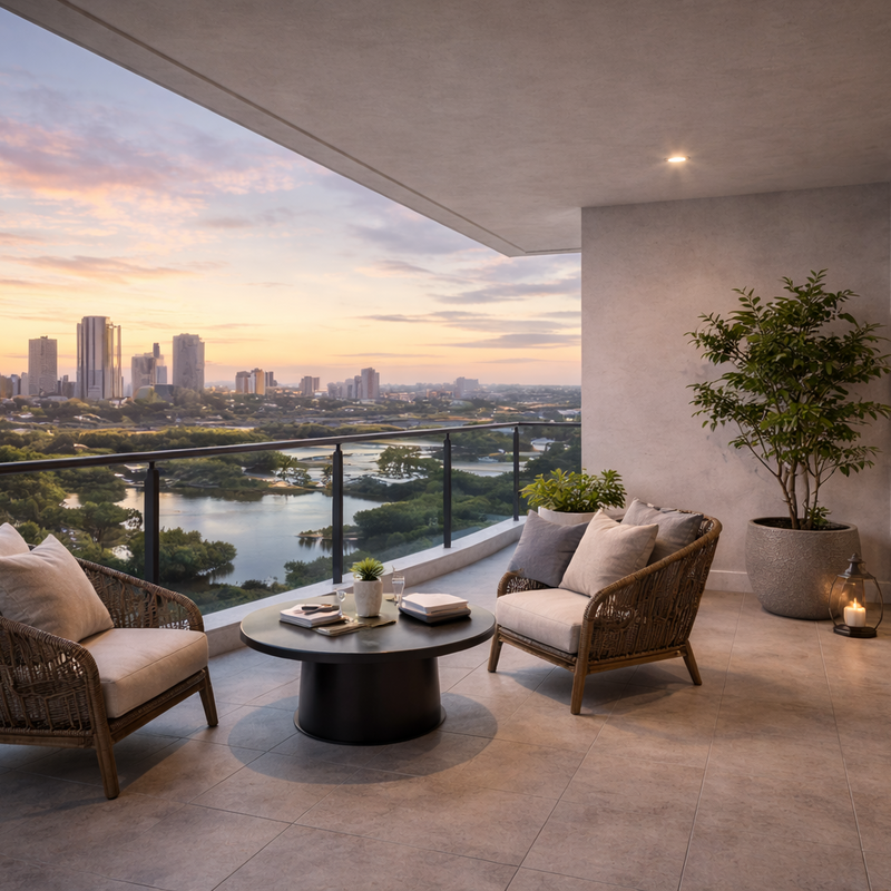 Simple modern balcony design